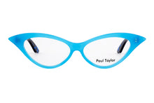 Load image into Gallery viewer, DORIS Optical Glasses Y90 Opaque Light Pale Blue FRONT with Blue & Black fleck TEMPLES - Paul Taylor Eyewear
