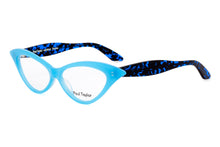 Load image into Gallery viewer, DORIS Optical Glasses Y90 Opaque Light Pale Blue FRONT with Blue & Black fleck TEMPLES - Paul Taylor Eyewear