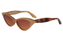 Load image into Gallery viewer, DORIS Sunglasses YWG Golden Light Bronzed FRONT with Golden Honey Tortoiseshell TEMPLES - Paul Taylor Eyewear