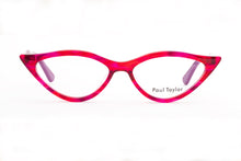 Load image into Gallery viewer, M002 Optical Glasses E16 Pink & Purple Swirl FRONT with Pink & Purple Underlay TEMPLES - Paul Taylor Eyewear