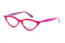 Load image into Gallery viewer, M002 Optical Glasses E16 Pink & Purple Swirl FRONT with Pink & Purple Underlay TEMPLES - Paul Taylor Eyewear
