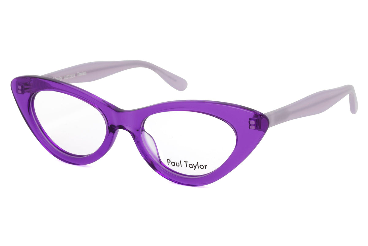 AUDREY Optical Glasses Frames 38M Transparent Vibrant Lilac Purple FRONT with Mauve TEMPLES - Paul Taylor Eyewear