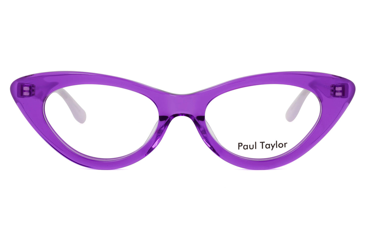 AUDREY Optical Glasses Frames 38M Transparent Vibrant Lilac Purple FRONT with Mauve TEMPLES - Paul Taylor Eyewear
