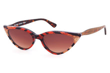 Load image into Gallery viewer, M001 Sunglasses K4B Multicoloured Tiger FRONT with Golden Marble & Tortoiseshell Underlay TEMPLES - Paul Taylor Eyewear