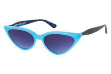 Load image into Gallery viewer,  M001 Sunglasses Y90 Opaque Light Pale Blue FRONT with Blue & Black fleck TEMPLES - Paul Taylor Eyewear