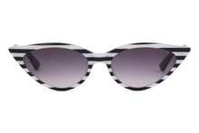Load image into Gallery viewer, M001 Sunglasses A1 Horizontal Black & White Striped FRONT with Black TEMPLES - Paul Taylor Eyewear