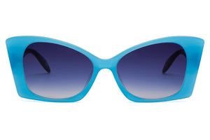 Y90 Opaque Light Pale Blue FRONT with Blue & Black fleck TEMPLES