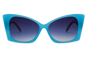 Y90 Opaque Light Pale Blue FRONT with Blue & Black fleck TEMPLES