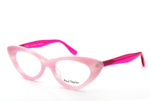 Load image into Gallery viewer, AUDREY Optical Glasses ZA71 Soft Pink Swirl Pattern Front with Hot Pink TEMPLES - Paul Taylor Eyewear
