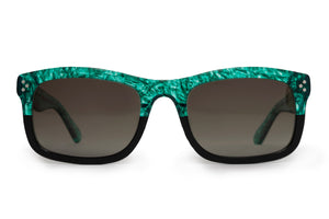 ZM2 POLARISED Mottle Bottle Green to Black FRONT with Mottle Bottle Green TEMPLES