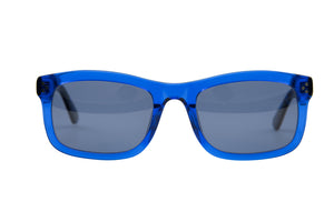 A203 POLARISED Royal Blue FRONT with Dark Blue Black Fleck Tortoiseshell TEMPLES
