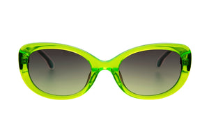 J19 Transparent Lime FRONT with Bright Transparent Green TEMPLES
