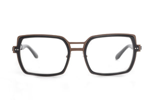 M100/BR Chocolate Brown STAINLESS STEEL with Black ACETATE