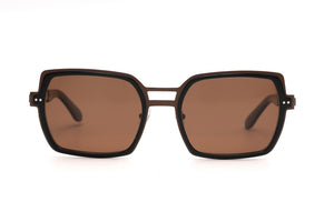 M100/BR POLARISED Chocolate Brown STAINLESS STEEL with Black ACETATE