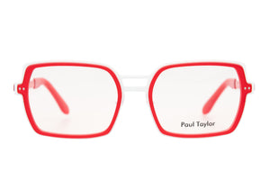 C137 White STAINLESS STEEL with Fire Engine Red ACETATE