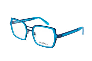 Y91 Dark Blue STAINLESS STEEL with Bold Blue ACETATE