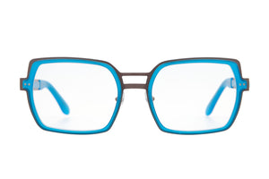 Y91 Grey STAINLESS STEEL with Bold Blue ACETATE