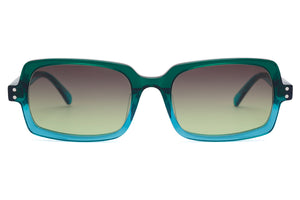 AY9 Bottle Green to Light Blue fade FRONT with Bold Blue TEMPLES....LAST TWO PAIRS!!!