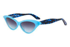 Y90 Opaque Light Pale Blue FRONT with Blue & Black fleck TEMPLES