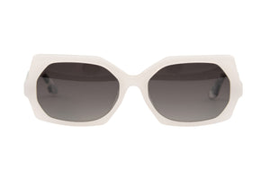E6H POLARISED Warm White FRONT with Black White & Crystal Fleck TEMPLES