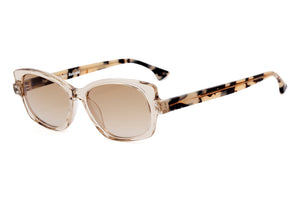 M58 Transparent Light Caramel FRONT with Dark & Light Tortoiseshell TEMPLES
