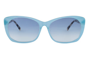 CA5 Shimmer Mid Blue FRONT with Brown Cream Blue & Black Tortoiseshell TEMPLES