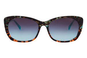 MF6 Teal to Orange graduated Tortoiseshell FRONT with Teal TEMPLES