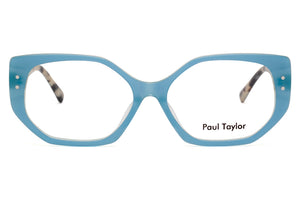 CA5 Shimmer Mid Blue FRONT with Brown Cream Blue & Black Tortoiseshell TEMPLES