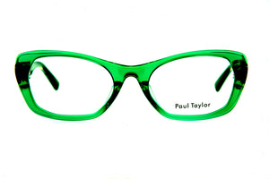 B23 Bright Transparent Green FRONT with Green Leopard TEMPLES