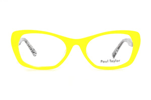 E62 Canary Yellow FRONT with Black & White Patterned underlay TEMPLES