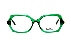 B23 Bright Transparent Green FRONT with Green Leopard TEMPLES
