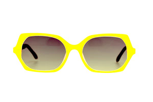 E62 Canary Yellow FRONT with Black & White Patterned underlay TEMPLES