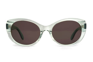 LMA POLARISED Soft Light Green FRONT with Bottle Green TEMPLES