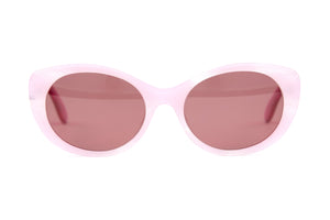 ZA71 POLARISED Soft Pink Swirl Pattern FRONT with Hot Pink TEMPLES