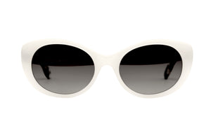 E6H POLARISED Warm White FRONT with Black White & Crystal Fleck TEMPLES