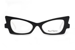 M100/W Black FRONT with White TEMPLES