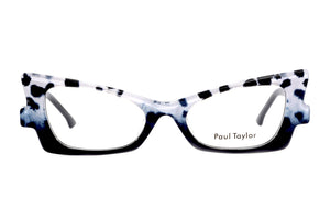 MCZ Black & White Leopard to Jet Black FRONT with Black TEMPLES