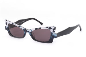 MCZ POLARISED Black & White Leopard to Jet Black FRONT with Black TEMPLES