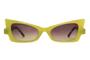 Y94L Lime Yellow Mustard FRONT with Rich Yellow Mustard Tortoiseshell TEMPLES