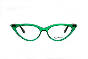 B23 Bright Transparent Green FRONT with Green Leopard TEMPLES