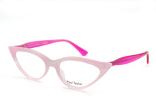 Load image into Gallery viewer, M001 Optical Glasses ZA71 Soft Pink Swirl Pattern Front with Hot Pink TEMPLES - Paul Taylor Eyewear
