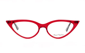 CM3 Transparent Red FRONT with Red Black Silver Sparkle Leopard & Black Underlay TEMPLES