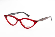 Load image into Gallery viewer, M002 Optical Glasses C93 Transparent Blood Red FRONT with Burgundy Golden Black Leopard TEMPLES - Paul Taylor Eyewear
