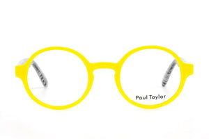 E62 Canary Yellow FRONT with Black & White Patterned underlay TEMPLES