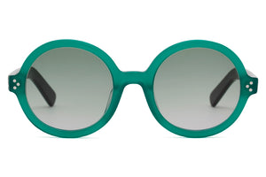K50 Opaque Jade FRONT with Multi Green patterned TEMPLES