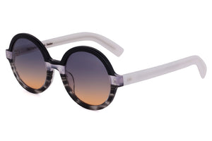 Y101 Black Cream White to Grey Fade FRONT with Opaque Cream White TEMPLES