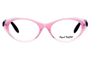 A15 Soft Pink fade FRONT with a mottled multi coloured Hot Pink Purple Mauve & Black TEMPLES