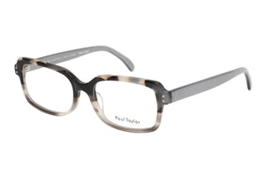 EJ01 Black Brown Tan Grey Tortoiseshell to Grey Marbled fade FRONT with Silver TEMPLES