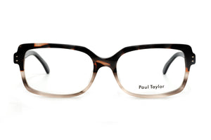 EJ01 Black Brown Tan Grey Tortoiseshell to Grey Marbled fade FRONT with Silver TEMPLES