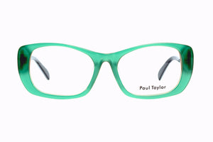 K50 Opaque Jade FRONT with Green Aqua Black patterned TEMPLES